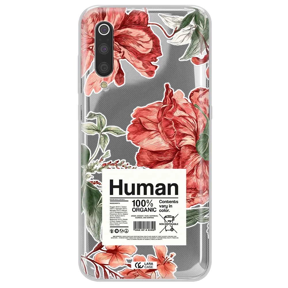 A Cover Of A Book With Flowers Xiaomi Mi 9 Clear Tpu Case