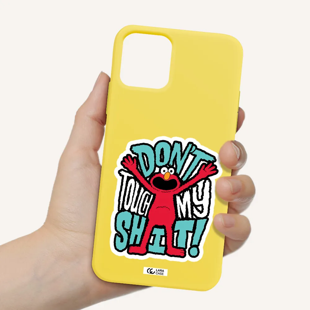 a cartoon character with arms up Apple iPhone 11 pro max Silicone canary yellow Case