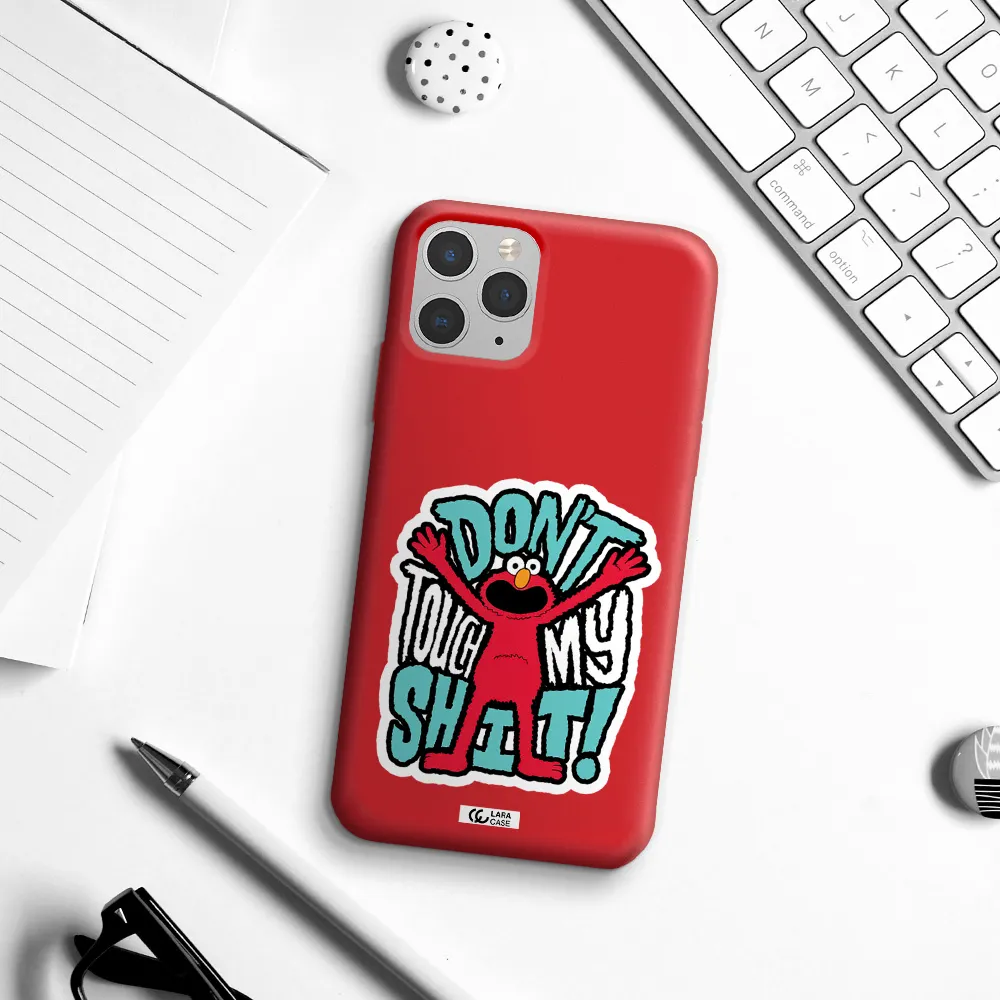 a cartoon character with arms up Apple iPhone 11 pro max Silicone Imperial Red Case