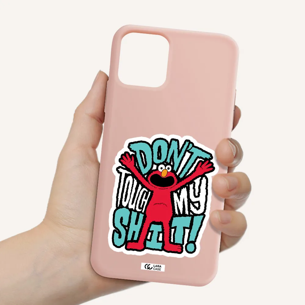 a cartoon character with arms up Apple iPhone 11 pro max Silicone pastel pink Case