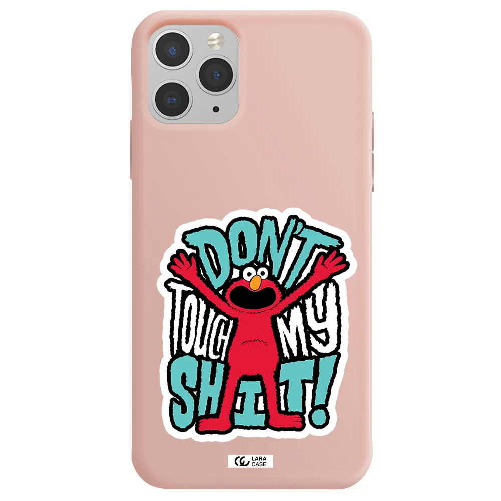 a cartoon character with arms up Apple iPhone 11 pro Silicone pastel pink Case