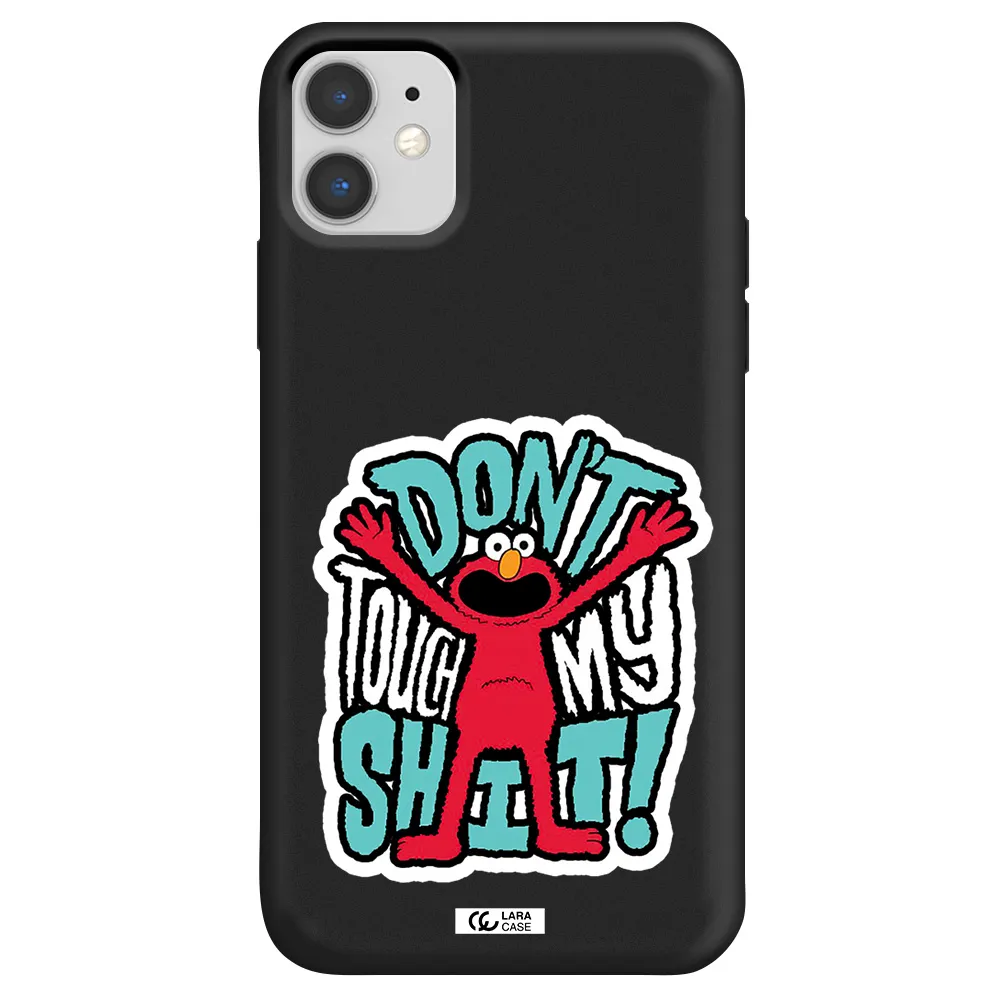 a cartoon character with arms up Apple iPhone 11 Silicone black Case