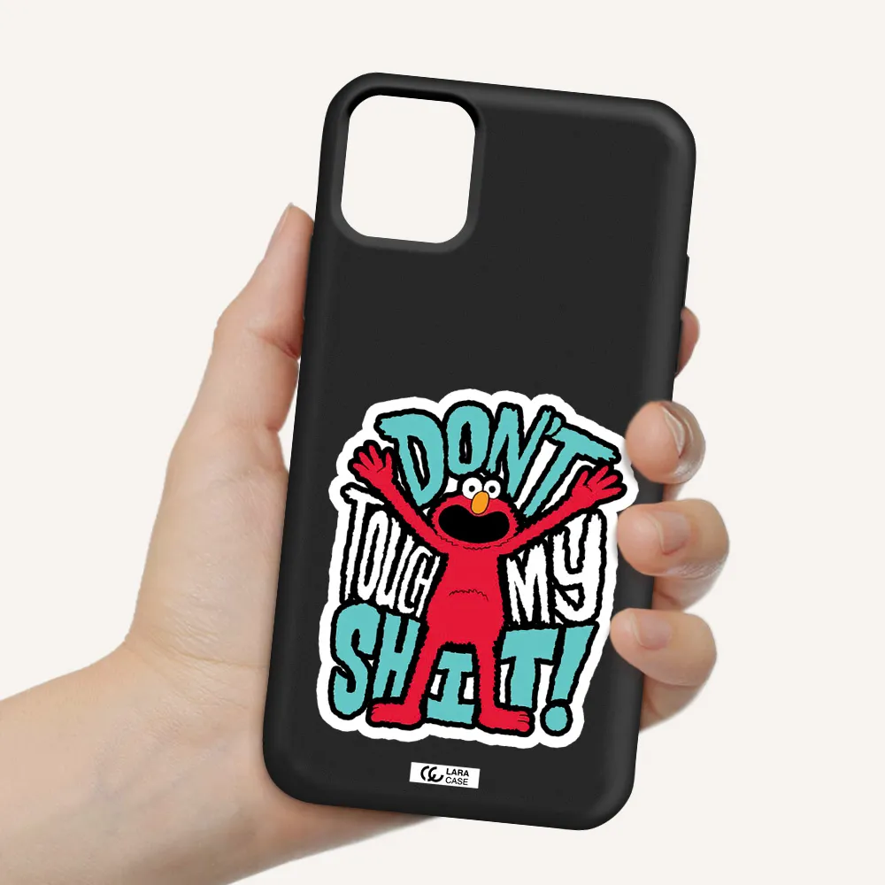 a cartoon character with arms up Apple iPhone 11 Silicone black Case