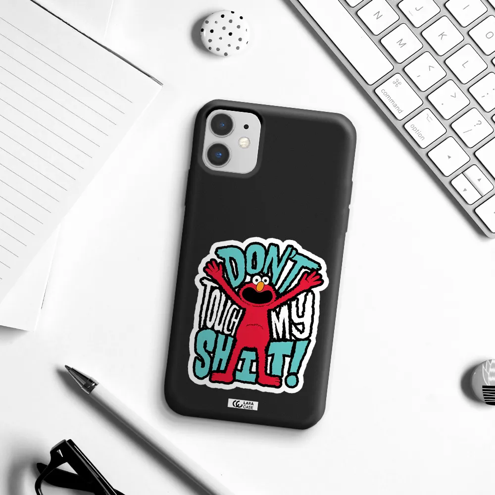a cartoon character with arms up Apple iPhone 11 Silicone black Case
