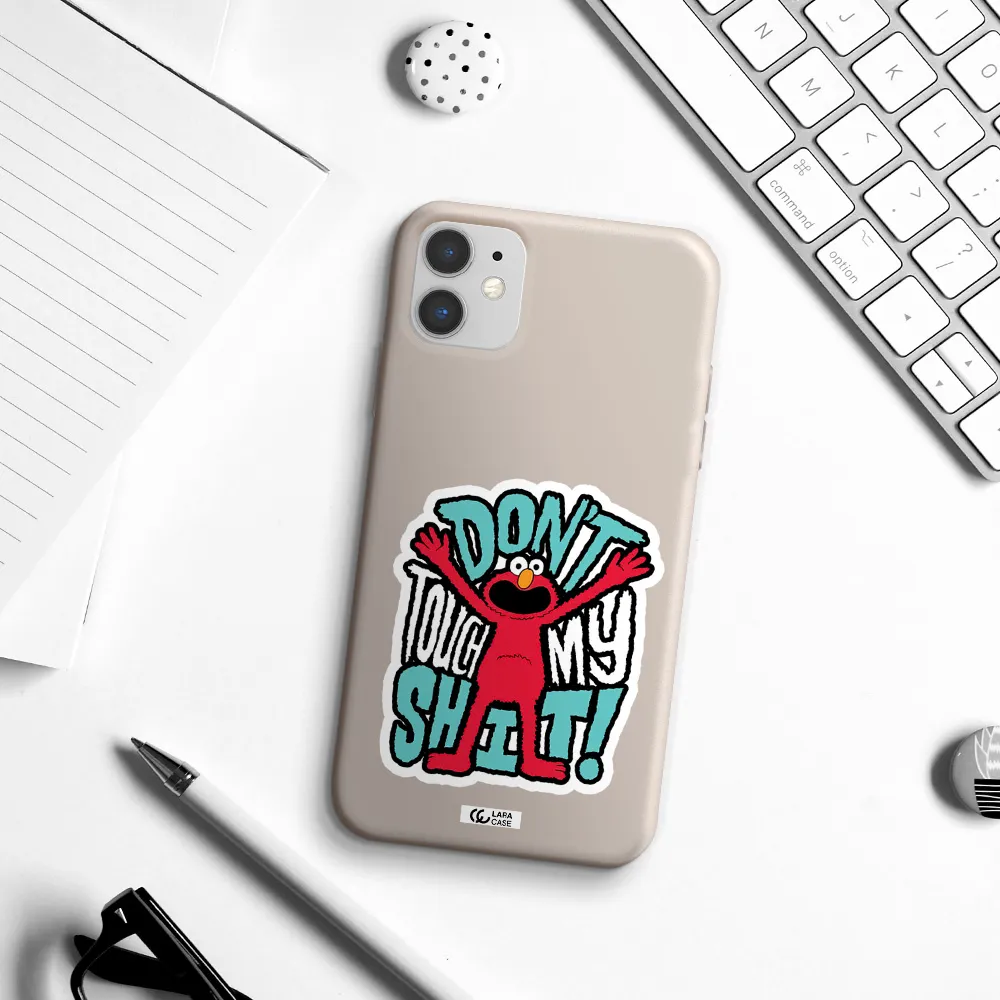 a cartoon character with arms up Apple iPhone 11 Silicone Stone Case