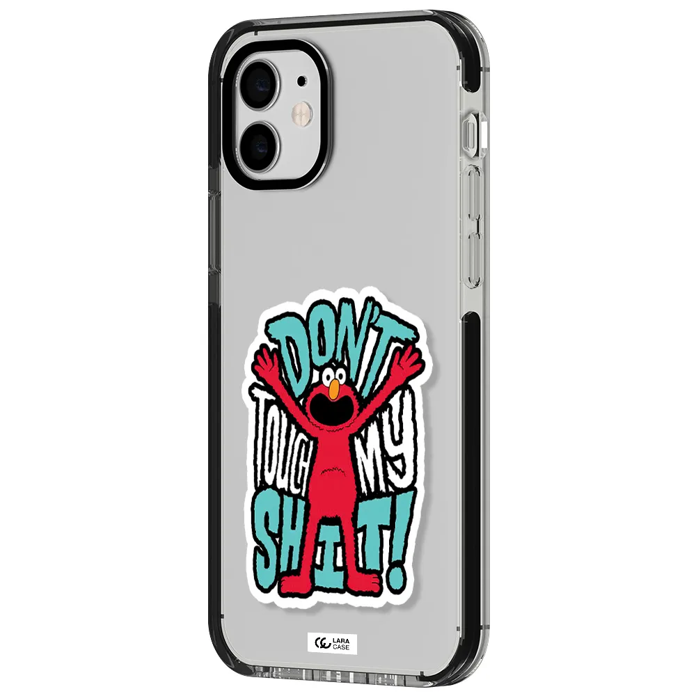 a cartoon character with arms up Apple iPhone 12 impact black border Case