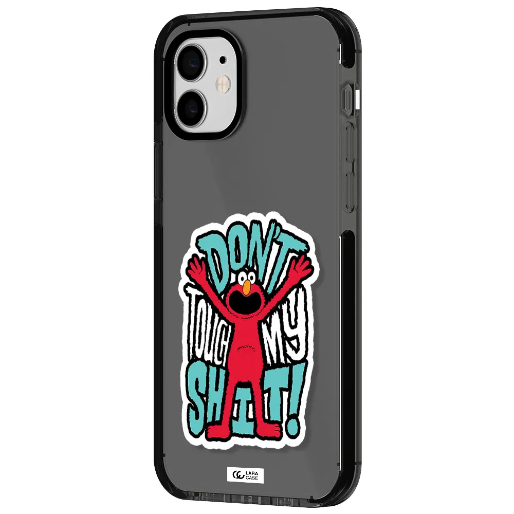a cartoon character with arms up Apple iPhone 12 impact Smoke Black Case
