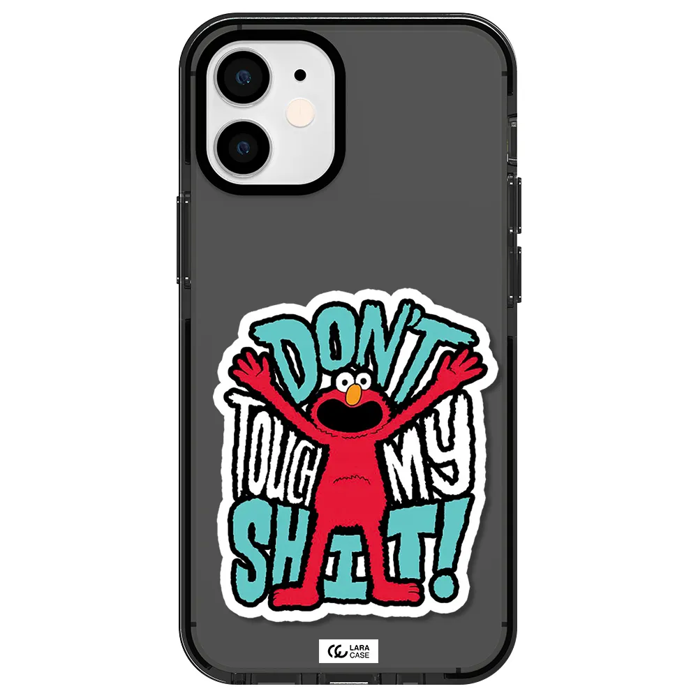 a cartoon character with arms up Apple iPhone 12 mini impact Smoke Black Case