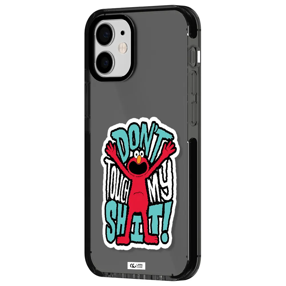 a cartoon character with arms up Apple iPhone 12 mini impact Smoke Black Case