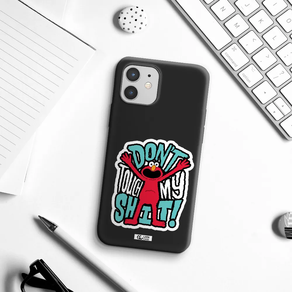 a cartoon character with arms up Apple iPhone 12 mini Silicone black Case