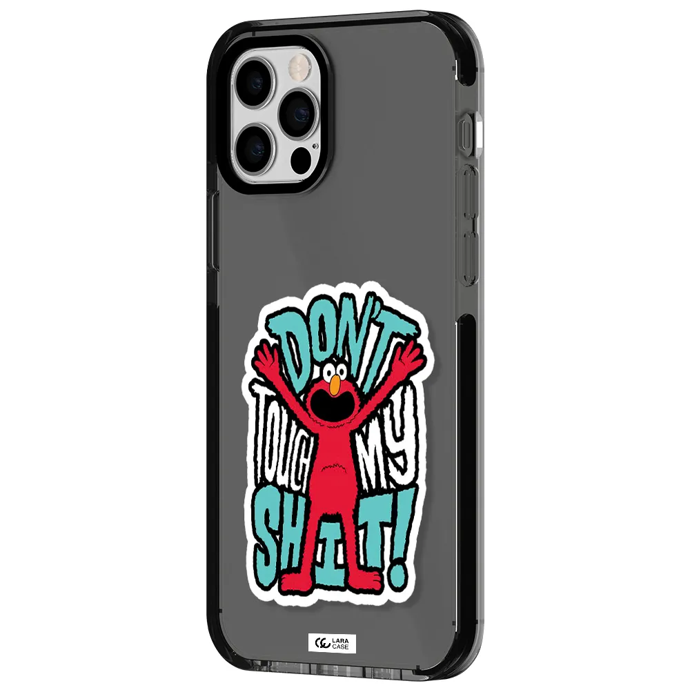 a cartoon character with arms up Apple iPhone 12 pro impact Smoke Black Case