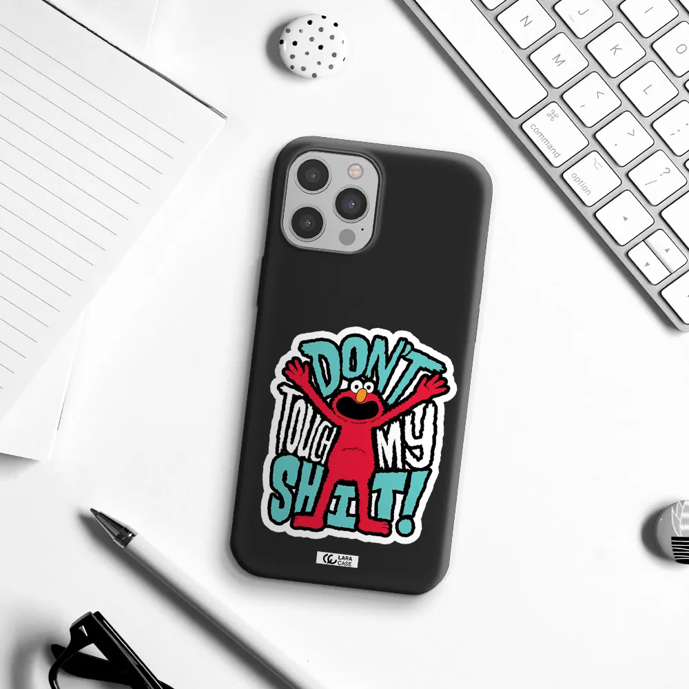 a cartoon character with arms up Apple iPhone 12 pro Silicone black Case