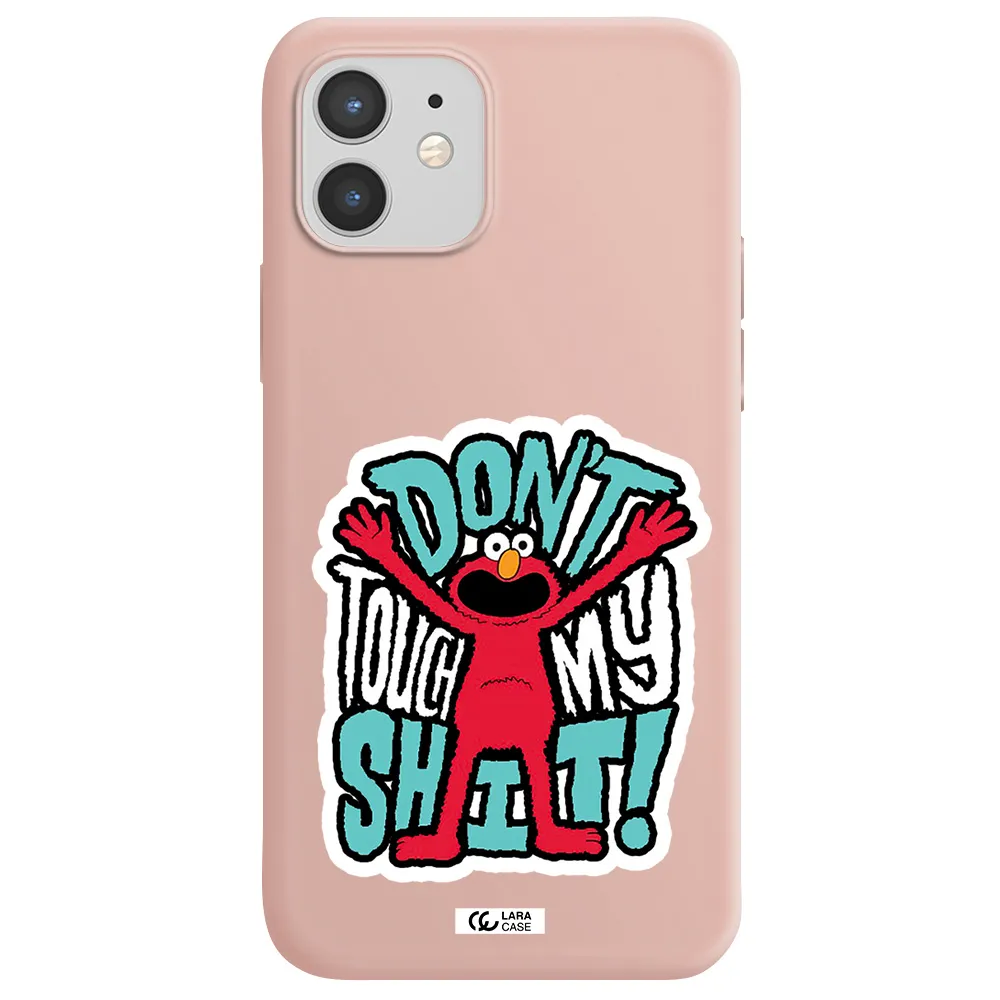 a cartoon character with arms up Apple iPhone 12 Silicone pastel pink Case