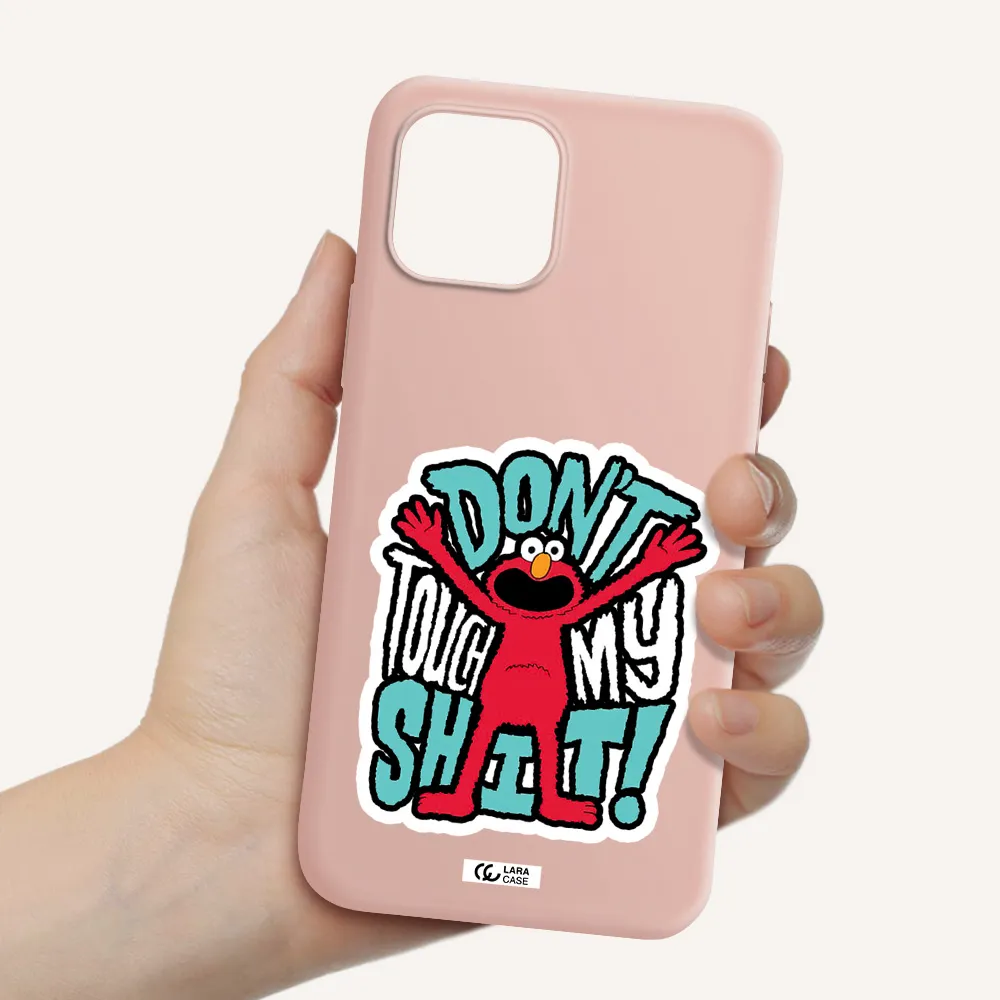 a cartoon character with arms up Apple iPhone 12 Silicone pastel pink Case