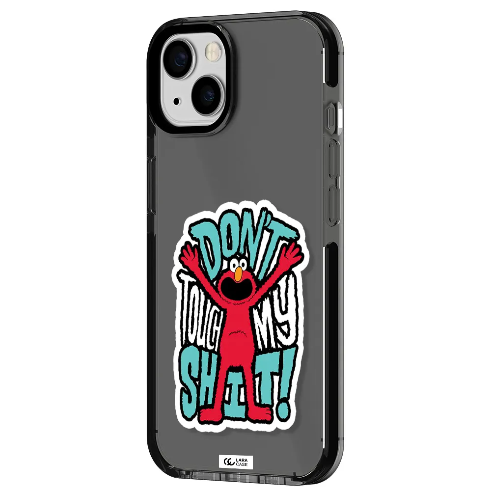 a cartoon character with arms up Apple iPhone 13 impact Smoke Black Case