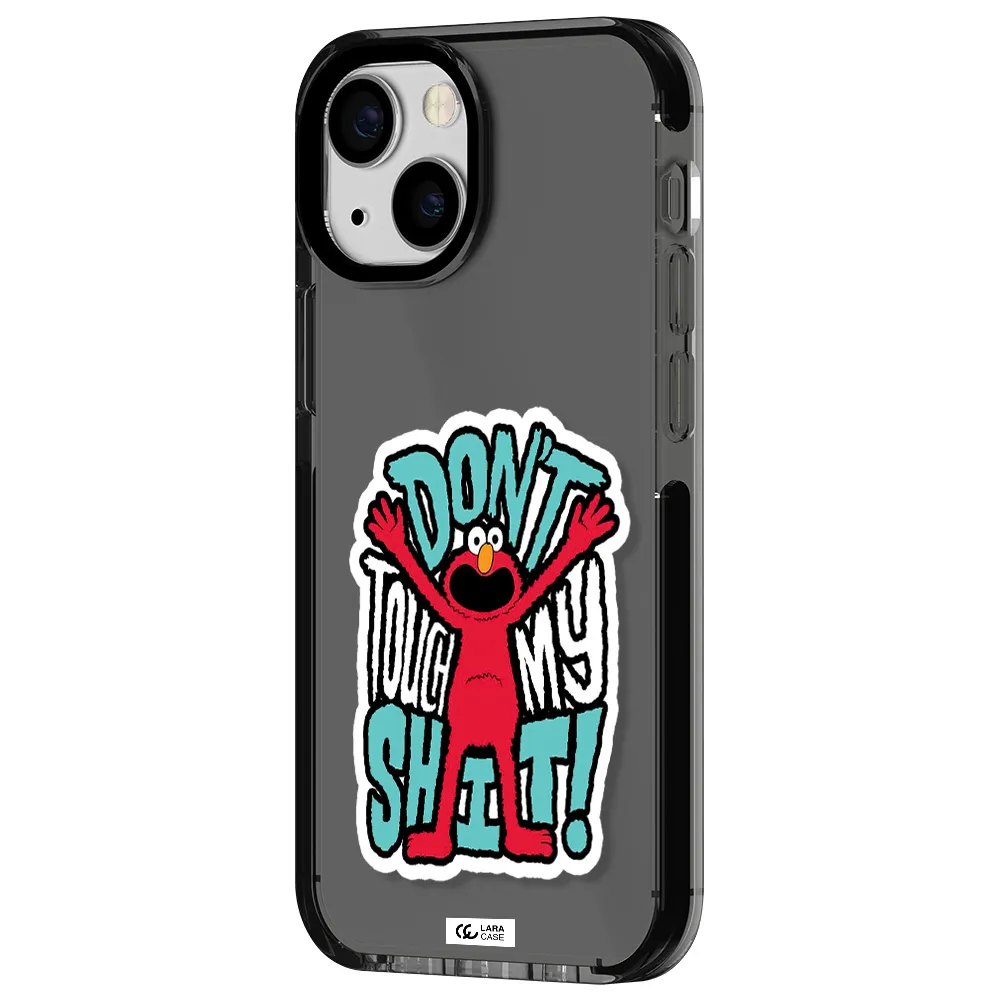 a cartoon character with arms up Apple iPhone 13 mini impact Smoke Black Case