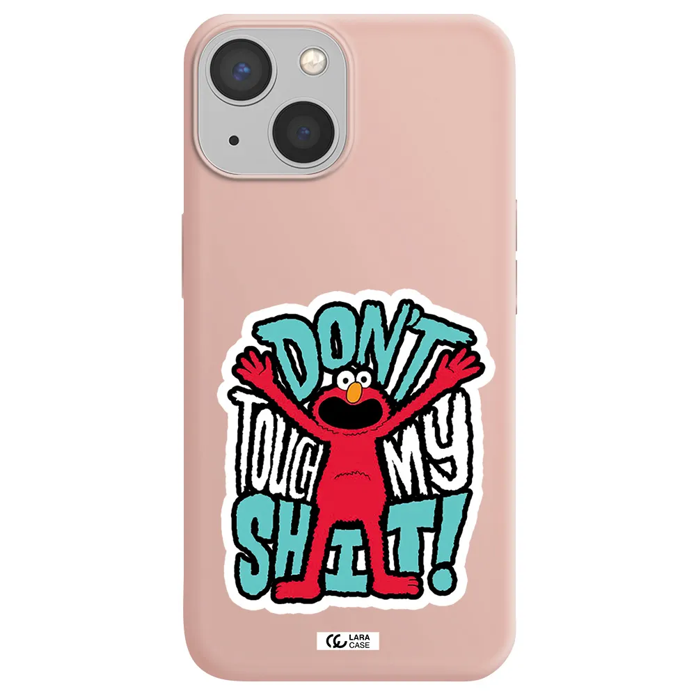 a cartoon character with arms up Apple iPhone 13 mini Silicone pastel pink Case