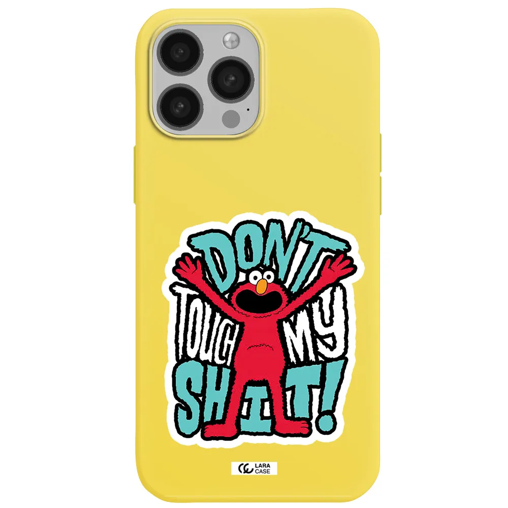 a cartoon character with arms up Apple iPhone 13 Pro Max Silicone canary yellow Case