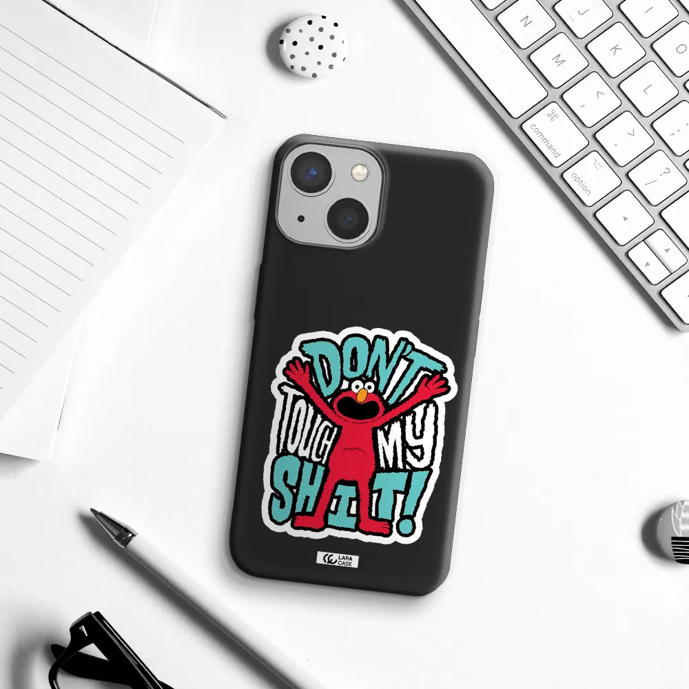 a cartoon character with arms up Apple iPhone 13 Silicone black Case