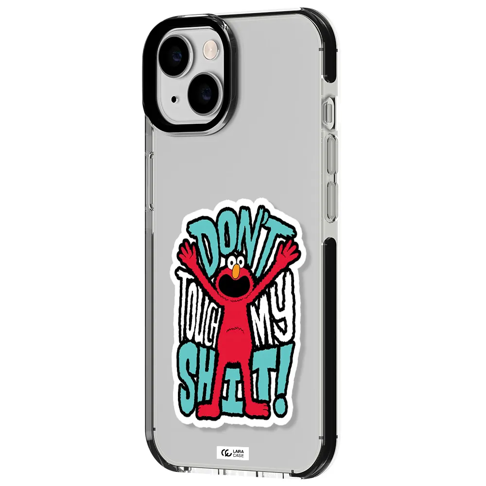 a cartoon character with arms up Apple iPhone 14 impact black border Case