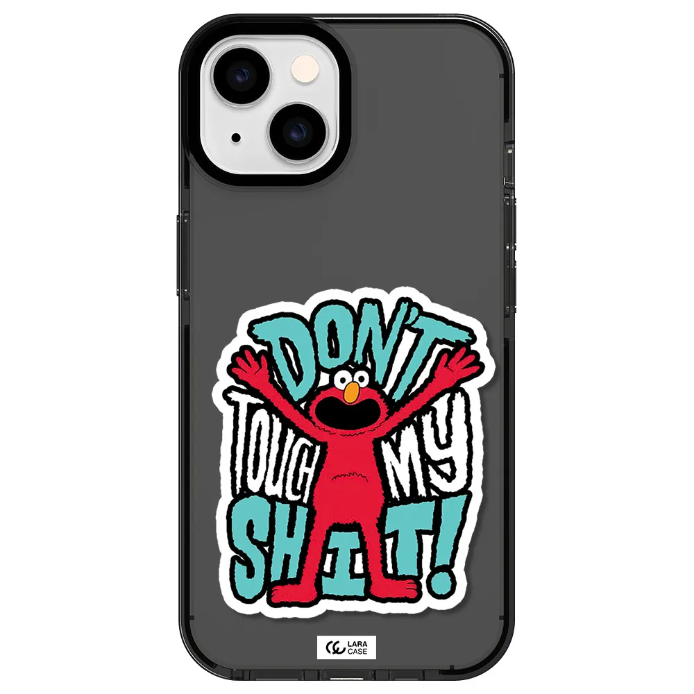 a cartoon character with arms up Apple iPhone 14 impact Smoke Black Case