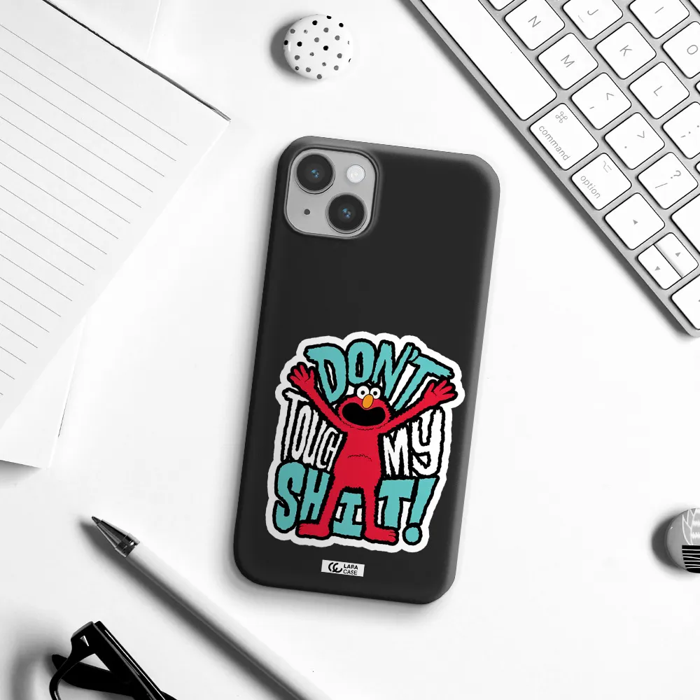 a cartoon character with arms up Apple iPhone 14 plus Silicone black Case