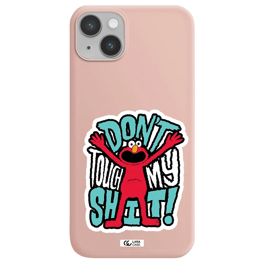a cartoon character with arms up Apple iPhone 14 plus Silicone pastel pink Case