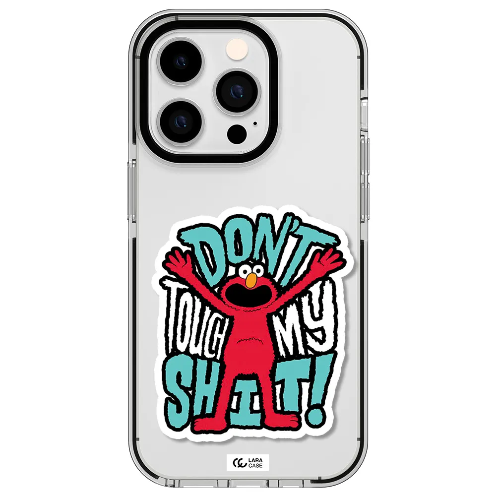 a cartoon character with arms up Apple iPhone 14 pro impact black border Case