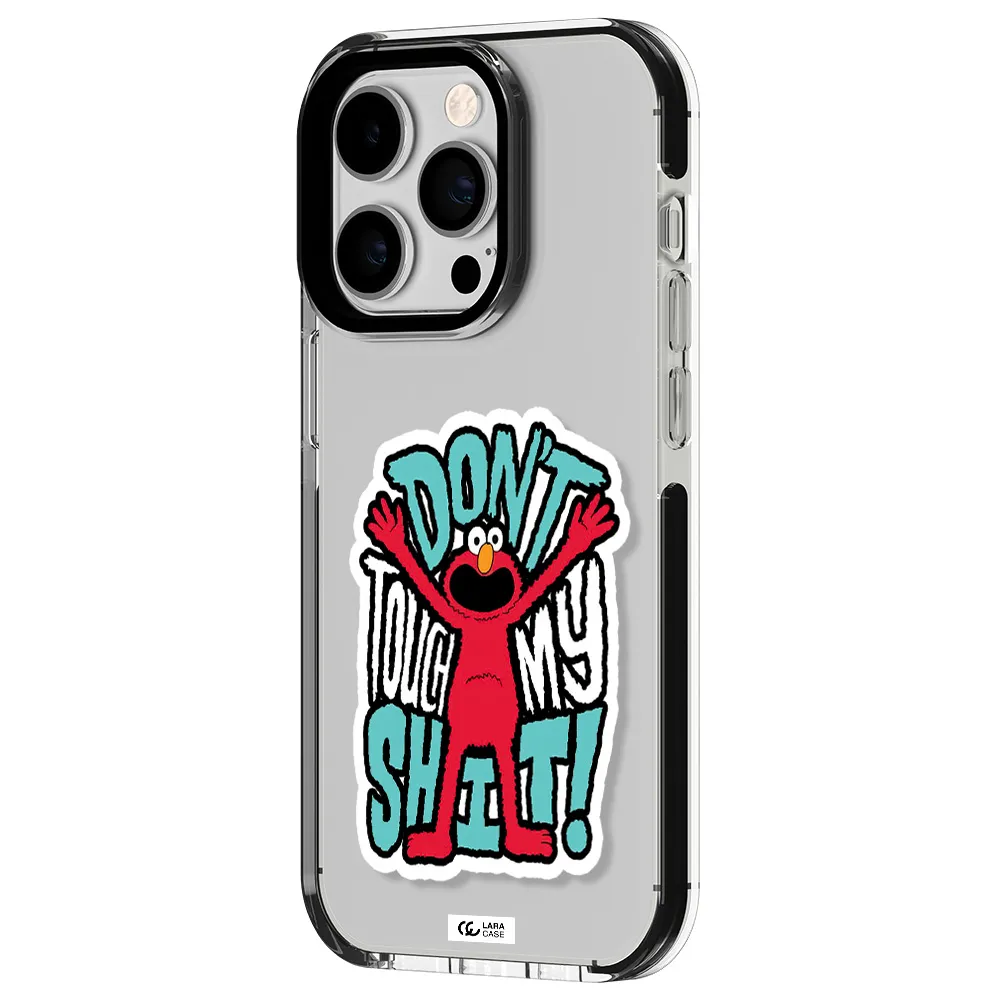 a cartoon character with arms up Apple iPhone 14 pro impact black border Case