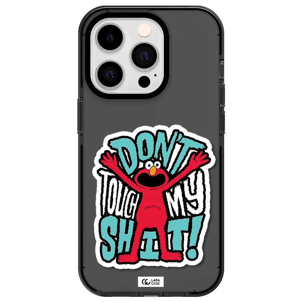 a cartoon character with arms up Apple iPhone 14 pro impact Smoke Black Case