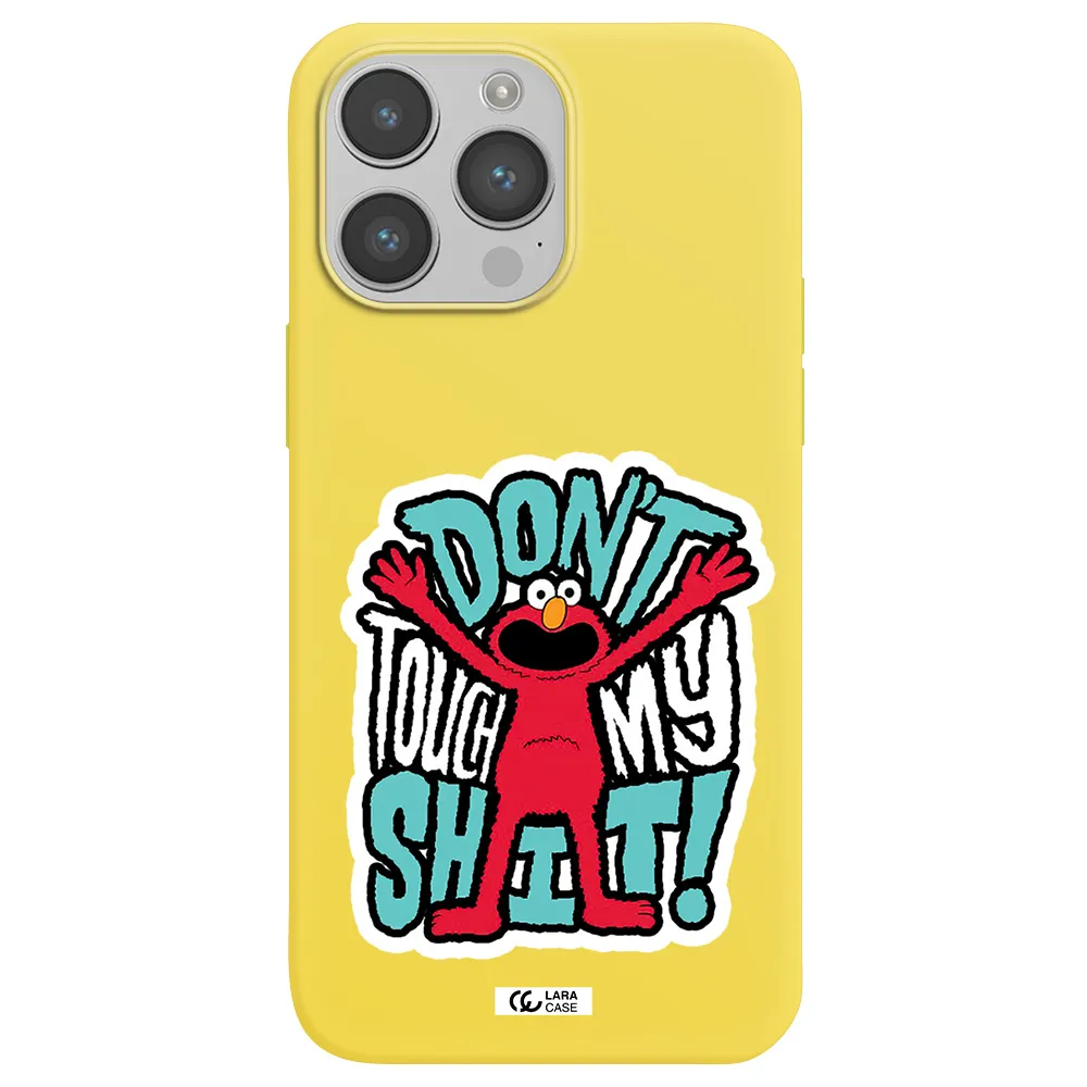 a cartoon character with arms up Apple iPhone 14 pro max Silicone canary yellow Case