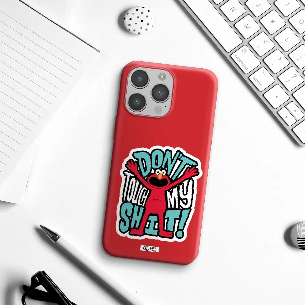 a cartoon character with arms up Apple iPhone 14 pro max Silicone Imperial Red Case