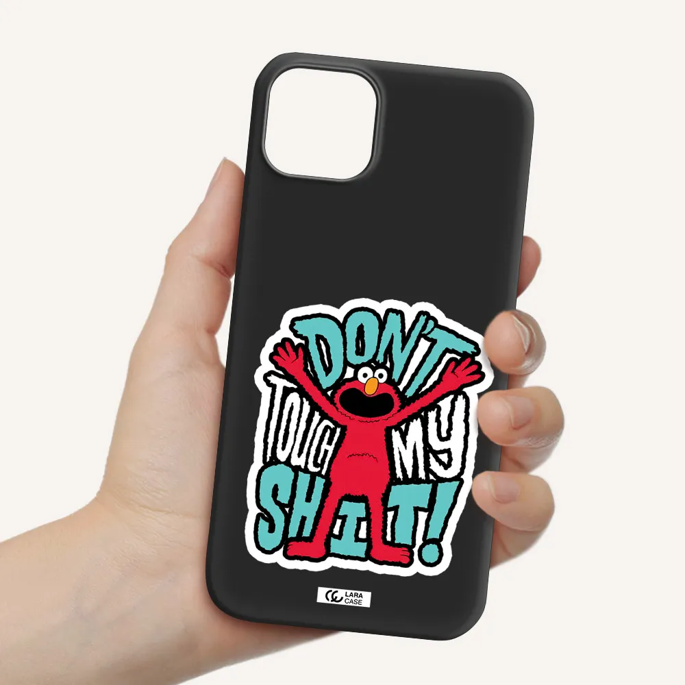 a cartoon character with arms up Apple iPhone 14 Silicone black Case