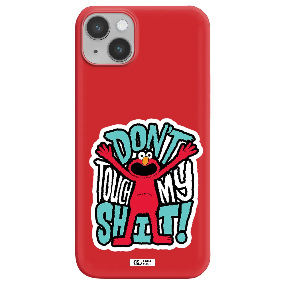 a cartoon character with arms up Apple iPhone 14 Silicone Imperial Red Case