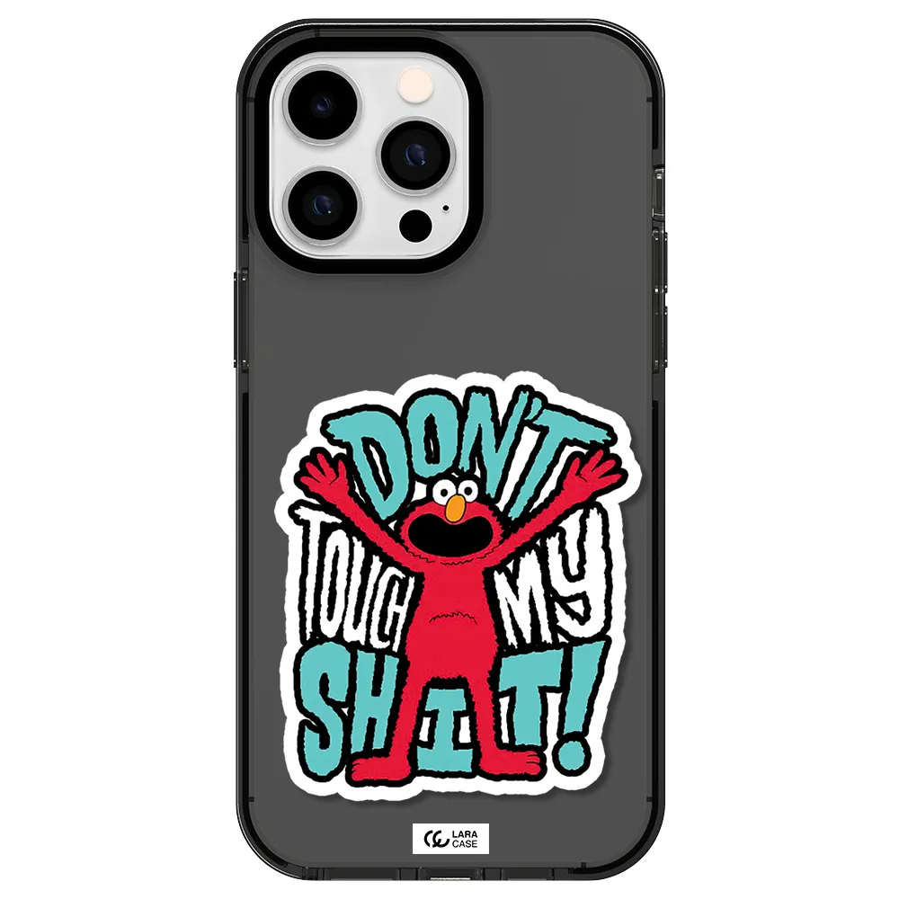 a cartoon character with arms up Apple iPhone 15 Pro impact Smoke Black Case