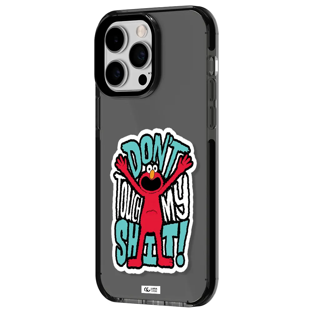 a cartoon character with arms up Apple iPhone 15 Pro impact Smoke Black Case