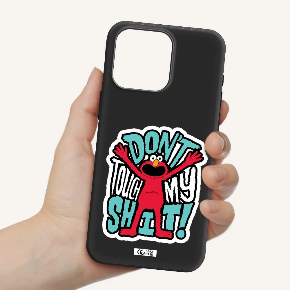 a cartoon character with arms up Apple Iphone 15 Pro max Silicone black Case