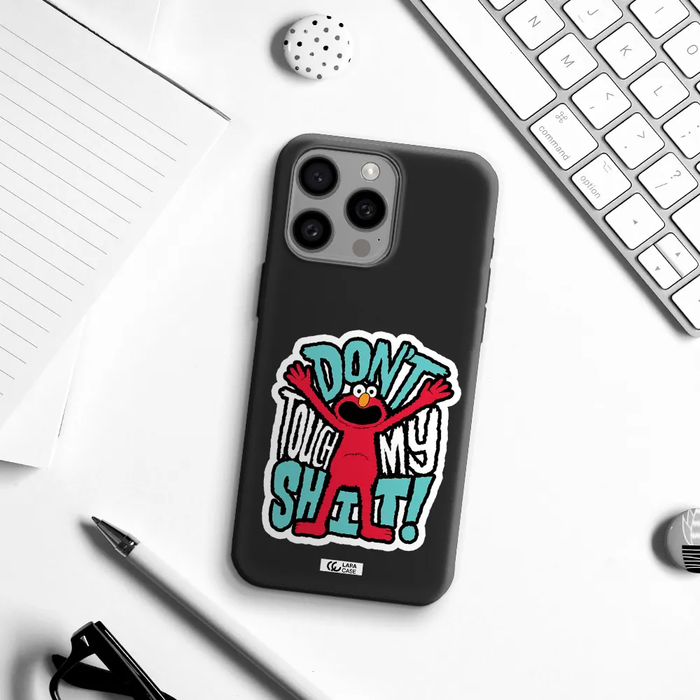a cartoon character with arms up Apple Iphone 15 Pro max Silicone black Case