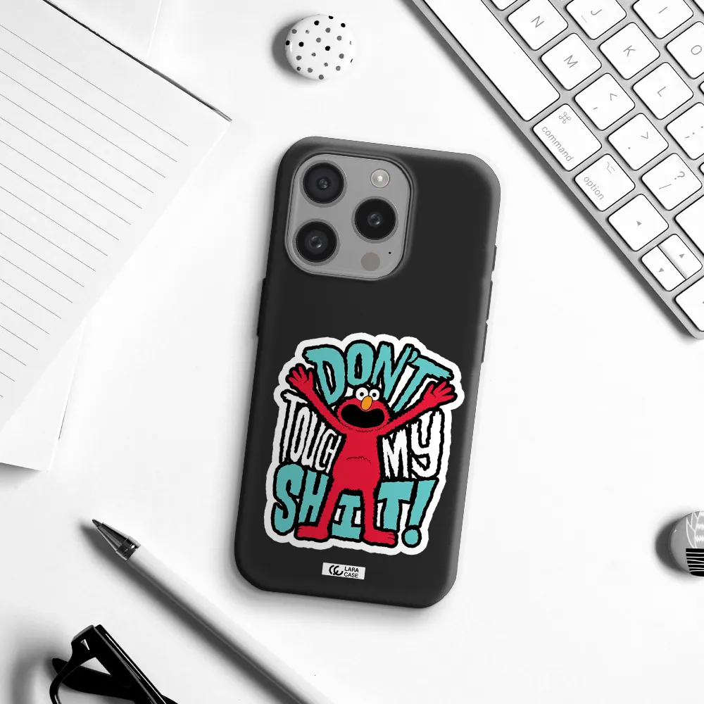 A Cartoon Character With Arms Up Apple Iphone 15 Pro Silicone Black Case