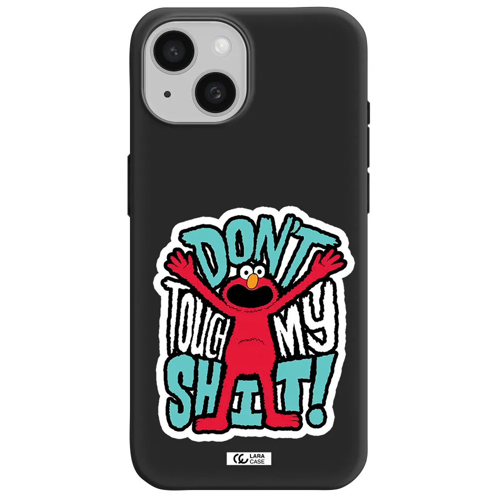 a cartoon character with arms up Apple iPhone 15 Silicone black Case