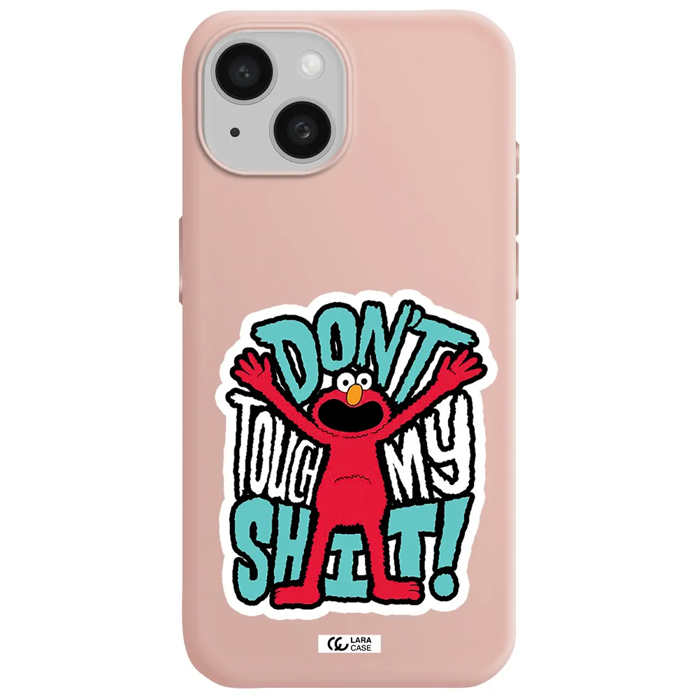 A Cartoon Character With Arms Up Apple Iphone 15 Silicone Pastel Pink Case