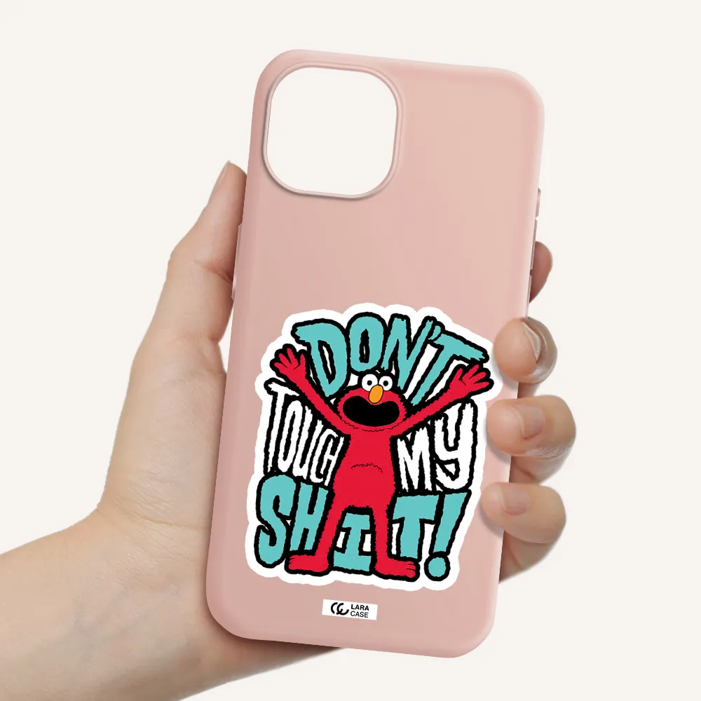 A Cartoon Character With Arms Up Apple Iphone 15 Silicone Pastel Pink Case