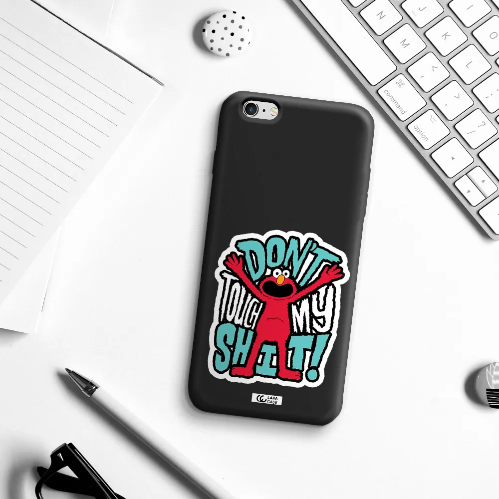 a cartoon character with arms up Apple iPhone 6 plus Silicone black Case