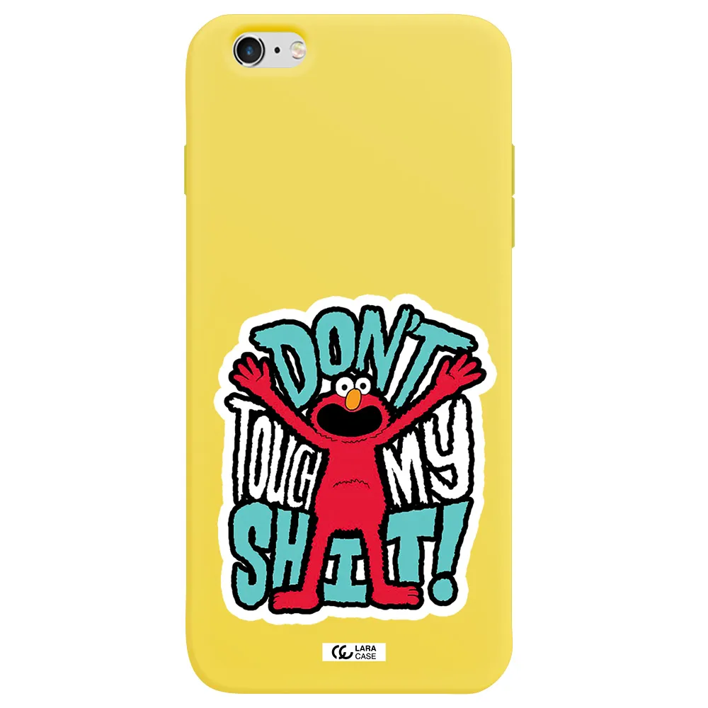 a cartoon character with arms up Apple iPhone 6 plus Silicone canary yellow Case