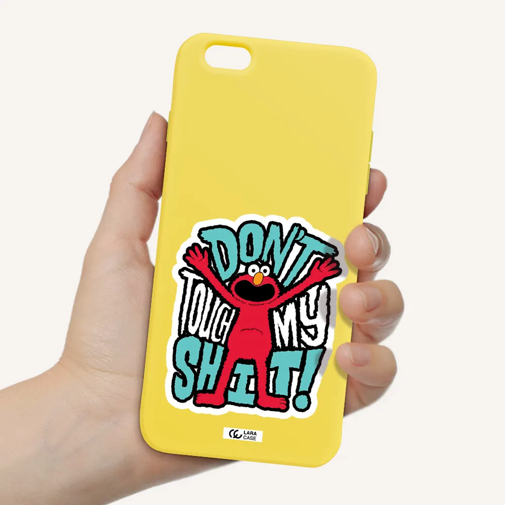 a cartoon character with arms up Apple iPhone 6 plus Silicone canary yellow Case