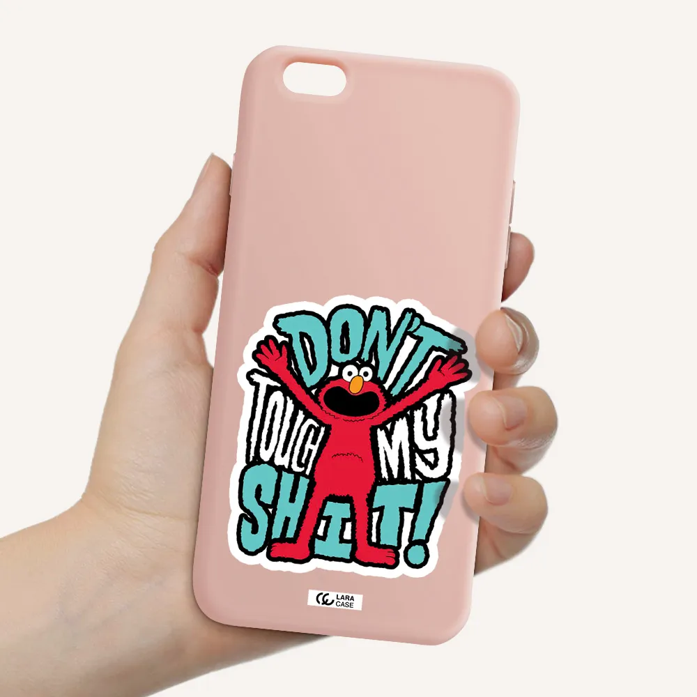 a cartoon character with arms up Apple iPhone 6 plus Silicone pastel pink Case