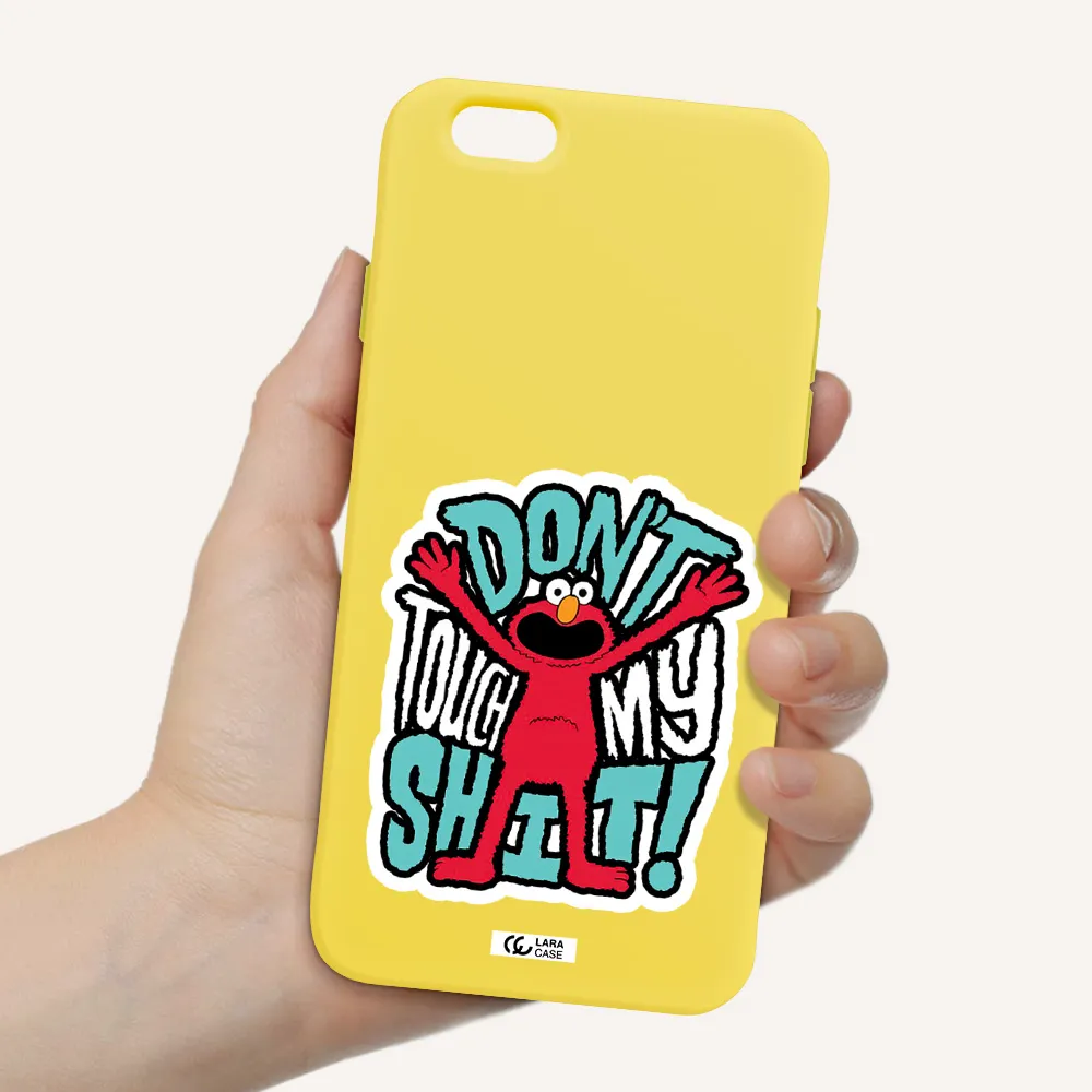 a cartoon character with arms up Apple iPhone 6 Silicone canary yellow Case
