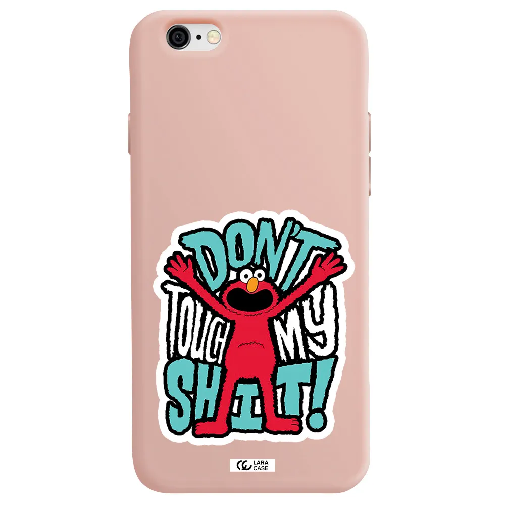 a cartoon character with arms up Apple iPhone 6 Silicone pastel pink Case