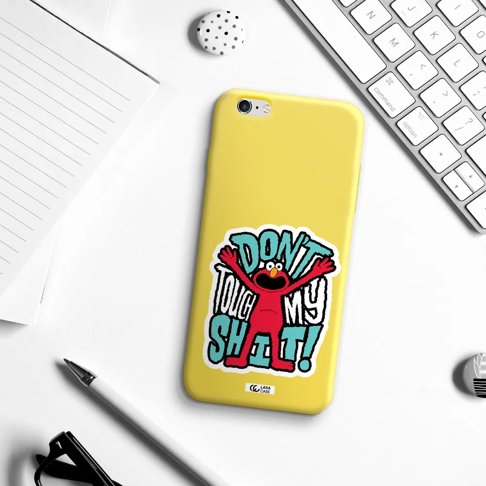 a cartoon character with arms up Apple iPhone 6S Silicone canary yellow Case