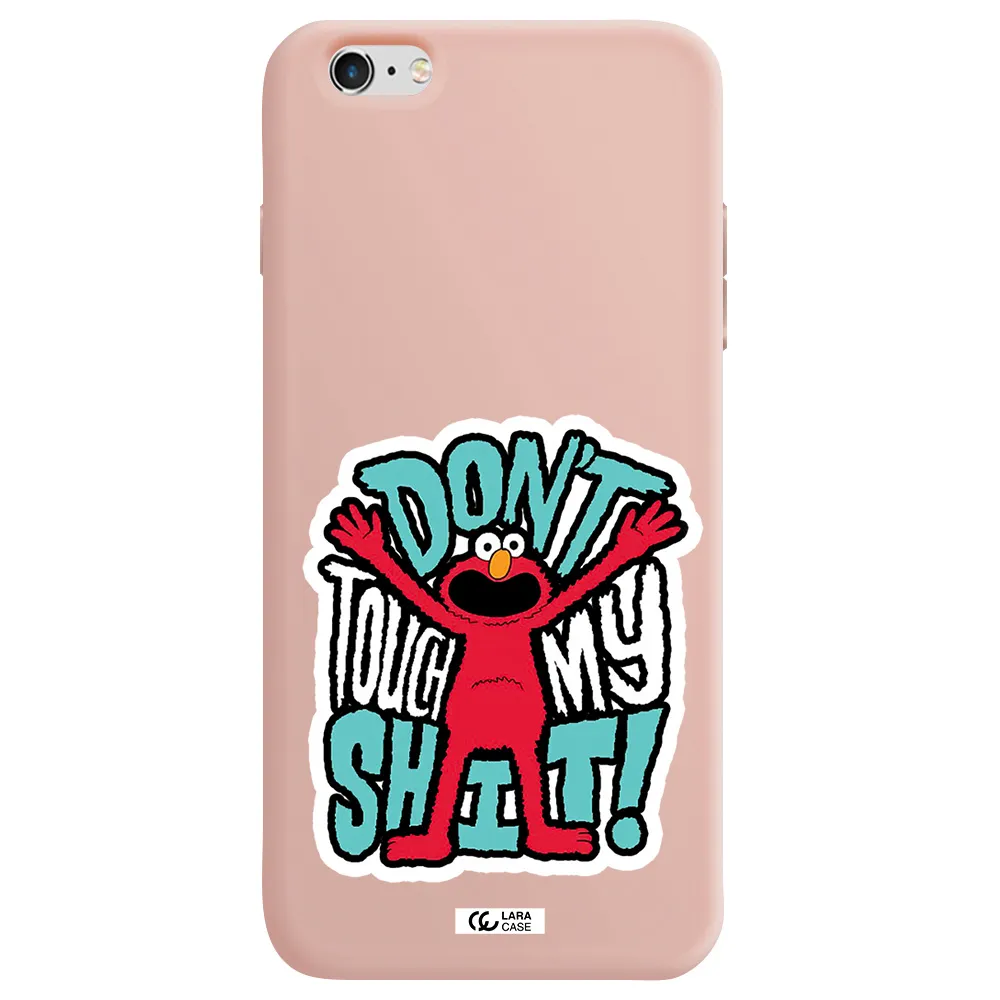 a cartoon character with arms up Apple iPhone 6S Silicone pastel pink Case